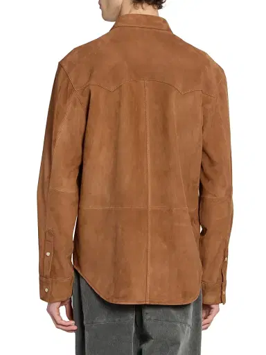 Officine Générale Men's Marshall Suede Shirt Jacket - Deer | Thumbnail 5