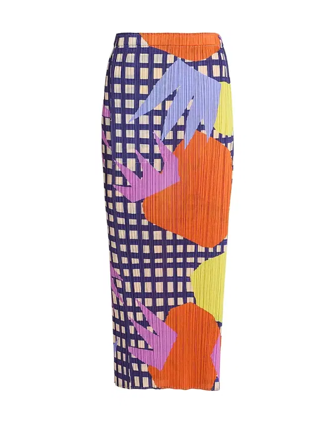 Women's Market Printed Pleated Midi-Skirt - Tomato
