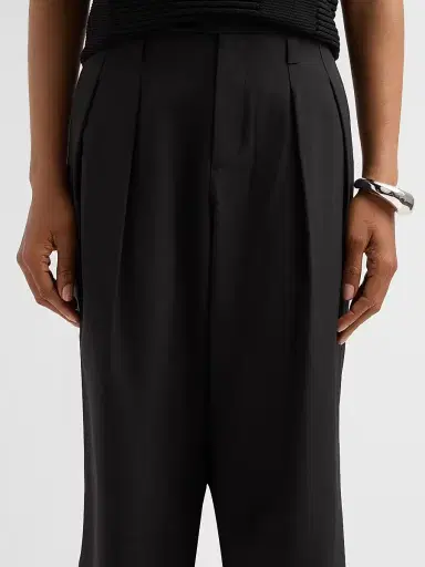 Issey Miyake Women's Fluttering Pleated Straight-Leg Ankle Pants - Black - Size Medium | Thumbnail 5 Issey Miyake Women's Fluttering Pleated Straight-Leg Ankle Pants - Black - Size Medium | Thumbnail 5
