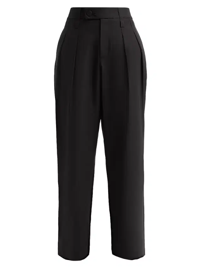 Issey Miyake Women's Fluttering Pleated Straight-Leg Ankle Pants - Black