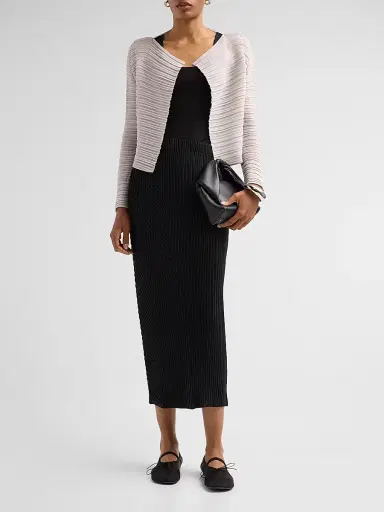 Issey Miyake Women's Box Pleats Midi Skirt - Black - Size Small | Thumbnail 2 Issey Miyake Women's Box Pleats Midi Skirt - Black - Size Small | Thumbnail 2