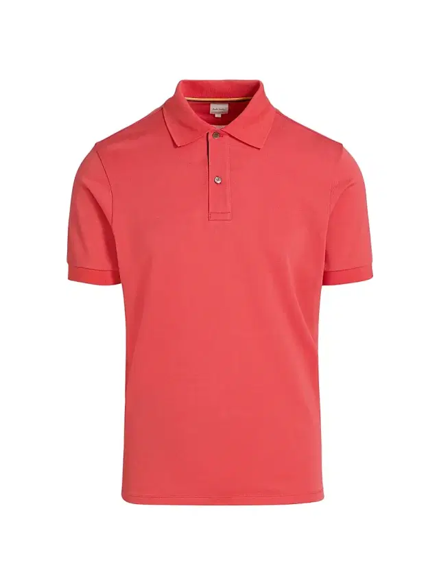 Paul Smith Men's Straight Placket Cotton Polo Shirt - Bubblegum Raspberry