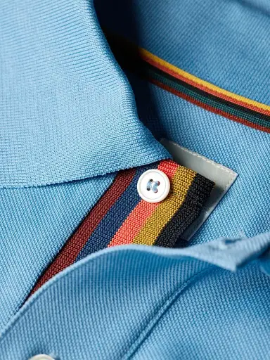 Paul Smith Men's Straight Placket Cotton Polo Shirt - Blue - Size XL | Thumbnail 4