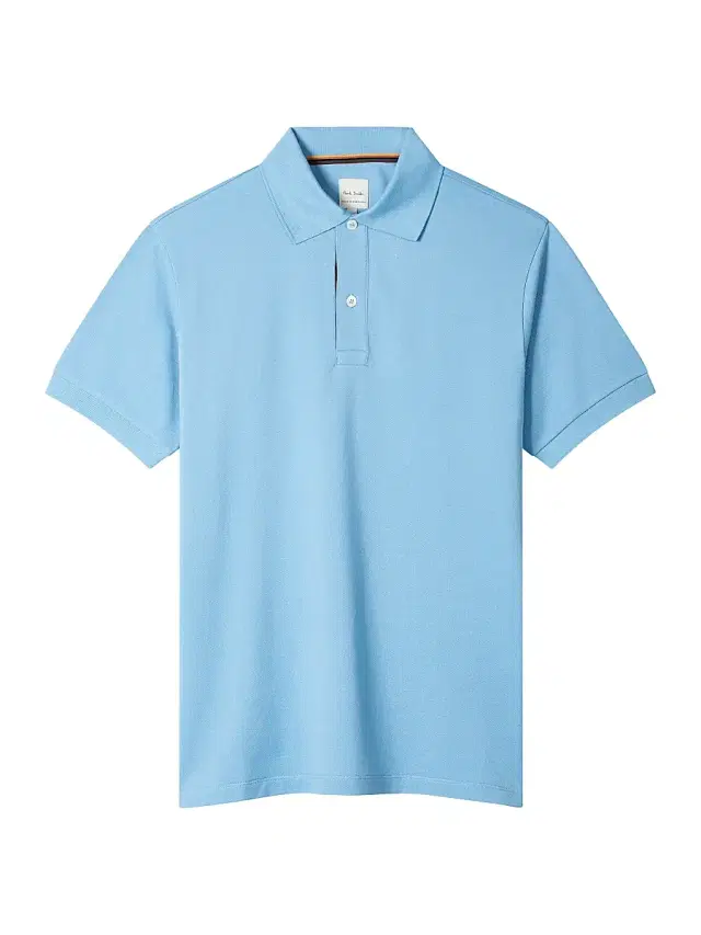 Men's Straight Placket Cotton Polo Shirt - Blue