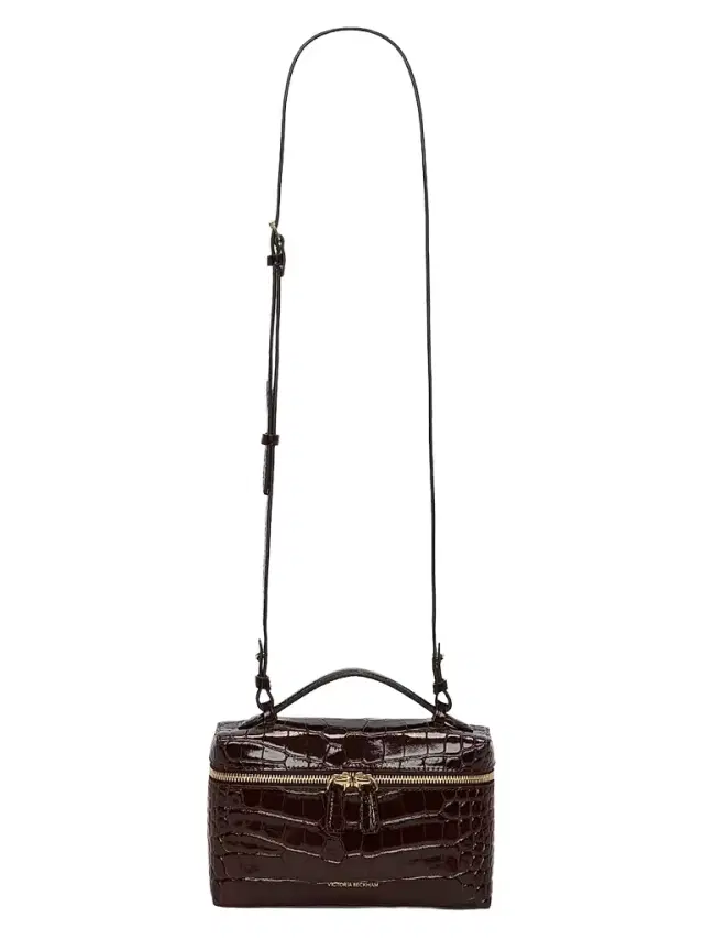 Victoria Beckham Women's Dorian Croc-Embossed Leather Vanity Bag - Dark Brown