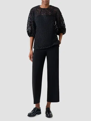 Akris punto Women's Polka Dot Cotton-Blend Top - Black - Size 16 | Thumbnail 2