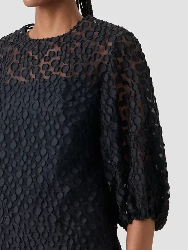 Akris punto Women's Polka Dot Cotton-Blend Top - Black - Size 16 | Thumbnail 5
