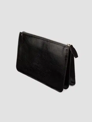 TOTEME Women's Threefold Naplack Leather Clutch - Black | Thumbnail 3