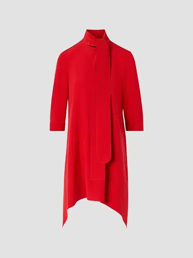 Akris punto Women's High-Low Silk Crepe Tunic Blouse - Red - Size 16 | Thumbnail 3