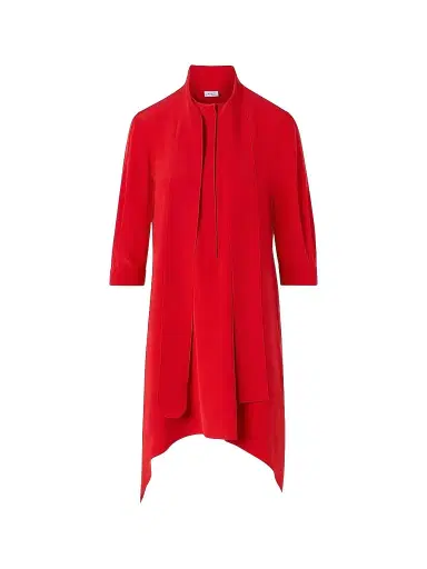 Akris punto Women's High-Low Silk Crepe Tunic Blouse - Red - Size 16 | Thumbnail 1