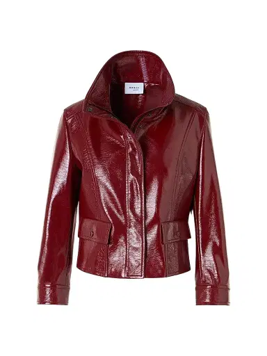 Akris punto Women's Crinkled Faux-Leather Jacket - Pomegranate - Size 16 | Thumbnail 1