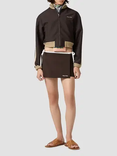 Miu Miu Women's Kid Mohair Mini Skirt - Brown - Size 0 | Thumbnail 2