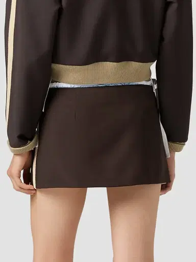 Miu Miu Women's Kid Mohair Mini Skirt - Brown - Size 0 | Thumbnail 4