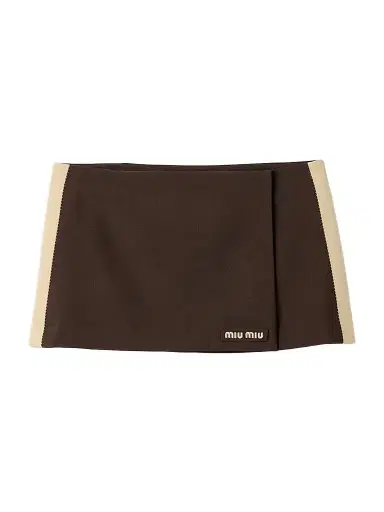 Miu Miu Women's Kid Mohair Mini Skirt - Brown - Size 0 | Thumbnail 1