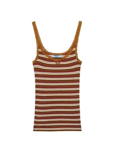 Prada Women's Striped Cotton Top | Thumbnail 1 Prada Women's Striped Cotton Top | Thumbnail 1