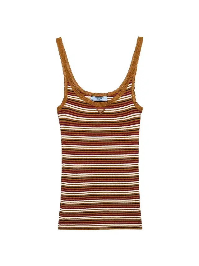 Women's Striped Cotton Top - Brown