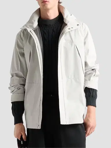 Prada Men's Technical Fabric Jacket - Beige Khaki | Thumbnail 2 Prada Men's Technical Fabric Jacket - Beige Khaki | Thumbnail 2