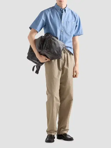 Prada Men's Short-Sleeved Chambray Shirt | Thumbnail 2 Prada Men's Short-Sleeved Chambray Shirt | Thumbnail 2
