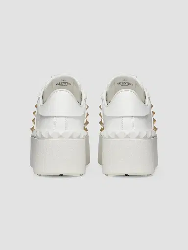 Valentino Garavani Women's Flatform Rockstud Untitled Sneakers In Calfskin | Thumbnail 3 Valentino Garavani Women's Flatform Rockstud Untitled Sneakers In Calfskin | Thumbnail 3