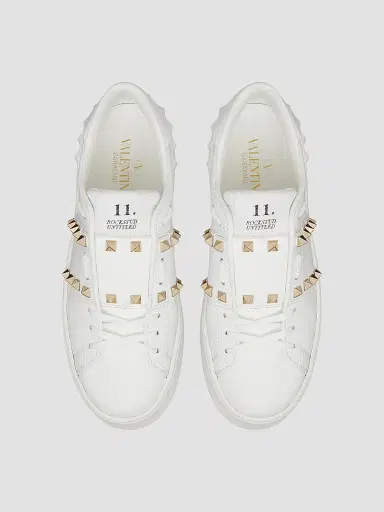 Valentino Garavani Women's Flatform Rockstud Untitled Sneakers In Calfskin | Thumbnail 4 Valentino Garavani Women's Flatform Rockstud Untitled Sneakers In Calfskin | Thumbnail 4