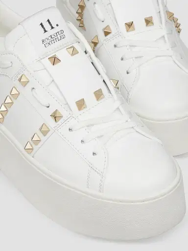 Valentino Garavani Women's Flatform Rockstud Untitled Sneakers In Calfskin | Thumbnail 5 Valentino Garavani Women's Flatform Rockstud Untitled Sneakers In Calfskin | Thumbnail 5
