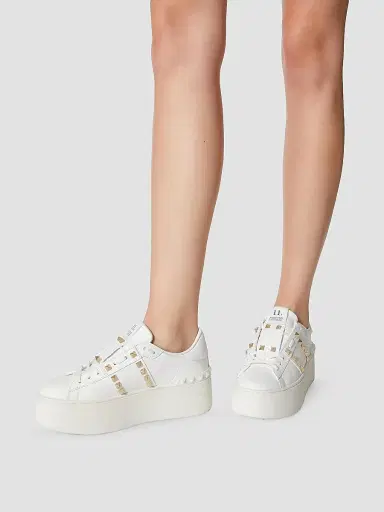 Valentino Garavani Women's Flatform Rockstud Untitled Sneakers In Calfskin | Thumbnail 6 Valentino Garavani Women's Flatform Rockstud Untitled Sneakers In Calfskin | Thumbnail 6