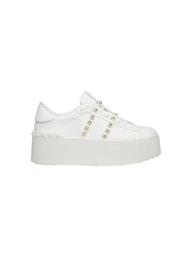 Valentino Garavani Women's Flatform Rockstud Untitled Sneakers In Calfskin | Thumbnail 1 Valentino Garavani Women's Flatform Rockstud Untitled Sneakers In Calfskin | Thumbnail 1