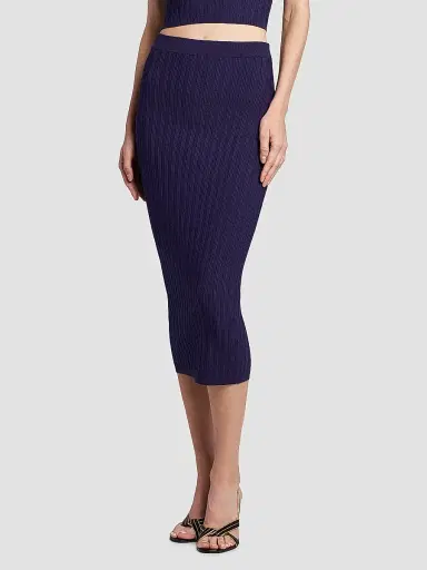 Versace Women's La Vacanza Mesh Rib-Knit Midi-Skirt - Purple - Size 12 | Thumbnail 4 Versace Women's La Vacanza Mesh Rib-Knit Midi-Skirt - Purple - Size 12 | Thumbnail 4