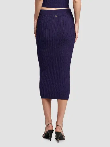 Versace Women's La Vacanza Mesh Rib-Knit Midi-Skirt - Purple - Size 12 | Thumbnail 5 Versace Women's La Vacanza Mesh Rib-Knit Midi-Skirt - Purple - Size 12 | Thumbnail 5