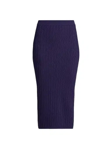 Versace Women's La Vacanza Mesh Rib-Knit Midi-Skirt - Purple - Size 12 | Thumbnail 1 Versace Women's La Vacanza Mesh Rib-Knit Midi-Skirt - Purple - Size 12 | Thumbnail 1