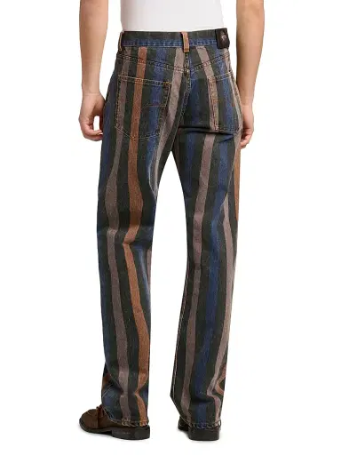 Versace Men's Striped Cotton Straight-Leg Jeans - Size 38 | Thumbnail 5