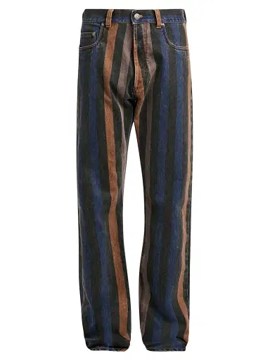 Versace Men's Striped Cotton Straight-Leg Jeans - Size 38 | Thumbnail 1