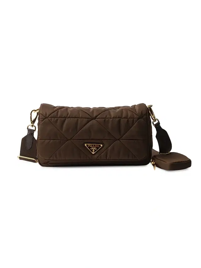 Prada Women's Padded Re-Nylon Shoulder Bag - Dark Brown