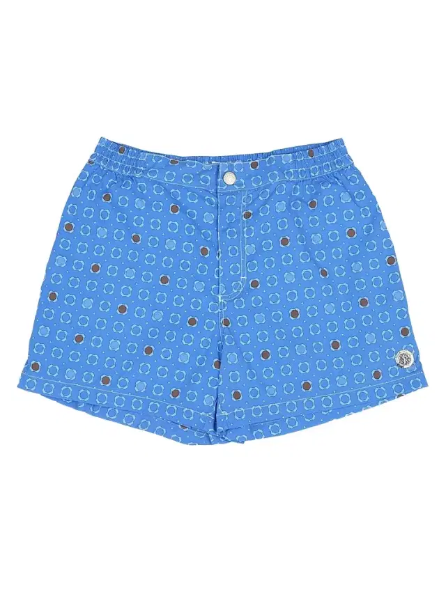 Men's Beach Shorts with Button and Zipper - Blue
