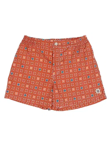 Stefano Ricci Men's Beach Shorts with Button and Zipper - Peach | Thumbnail 1