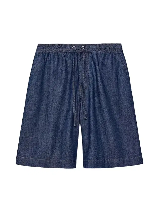 LOEWE Men's Denim Drawstring Shorts - Denim Blue