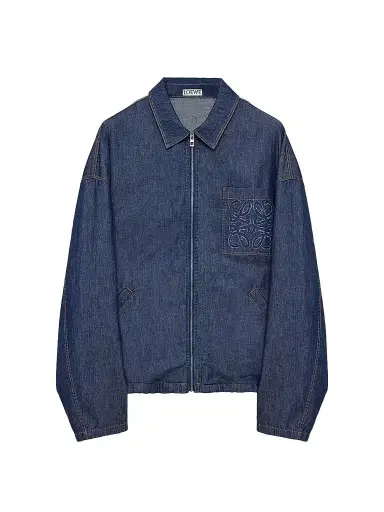 Loewe Men's Anagram Pocket Zip-Front Denim Jacket - Denim Blue | Thumbnail 1