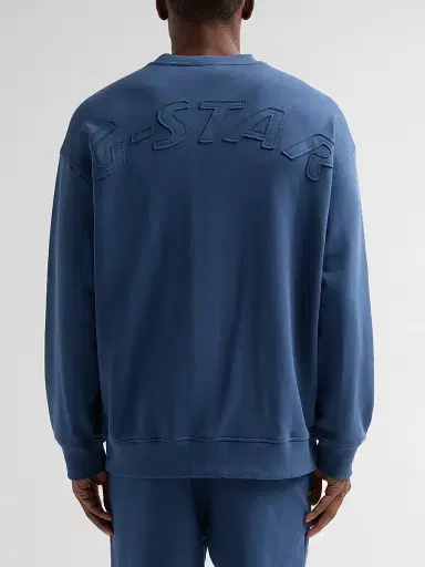G-Star Men's Logo-Appliqué Cotton Sweatshirt - Dark Denim - Size XXL | Thumbnail 3 G-Star Men's Logo-Appliqué Cotton Sweatshirt - Dark Denim - Size XXL | Thumbnail 3