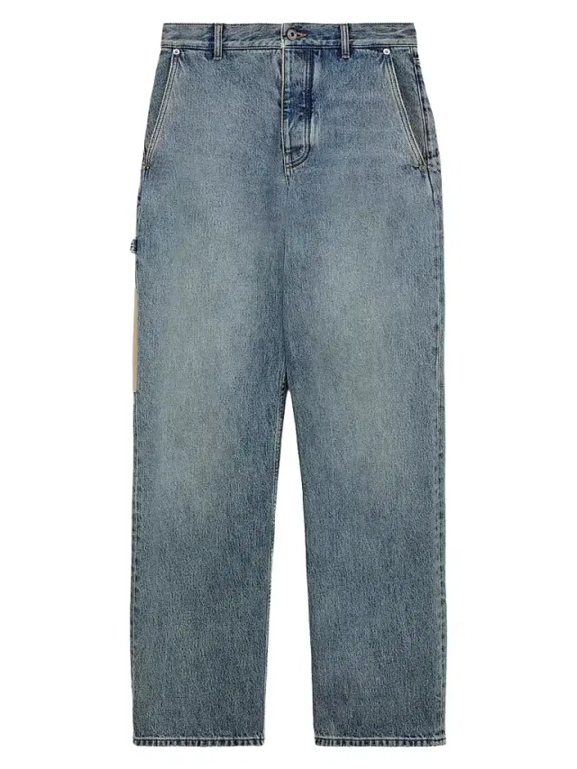 LOEWE Men's Carpenter Washed Denim Straight Jeans - Washed Denim
