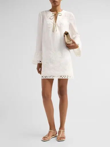 Zimmermann Women's Indra Embroidered Tunic Mini Dress | Thumbnail 2 Zimmermann Women's Indra Embroidered Tunic Mini Dress | Thumbnail 2