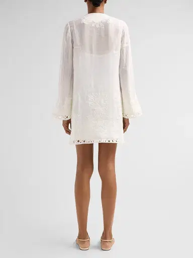 Zimmermann Women's Indra Embroidered Tunic Mini Dress | Thumbnail 3 Zimmermann Women's Indra Embroidered Tunic Mini Dress | Thumbnail 3