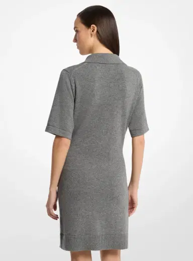 Michael Kors Collection Cashmere Tie-Front Polo Dress in | Thumbnail 2 Michael Kors Collection Cashmere Tie-Front Polo Dress in | Thumbnail 2
