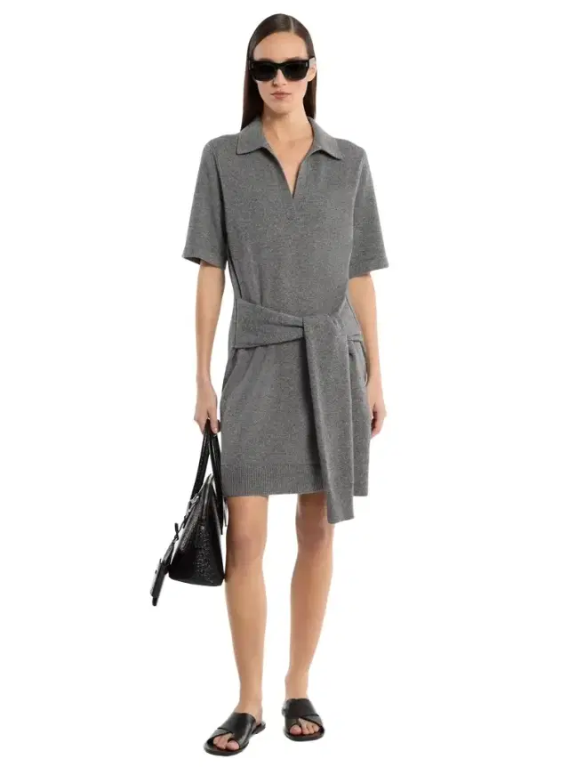 Michael Kors Collection Cashmere Tie-Front Polo Dress