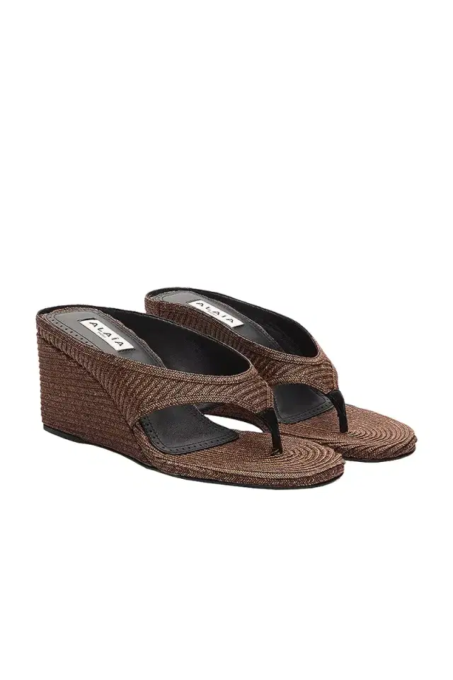 ALAÏA Cube Wedge Thong Sandal