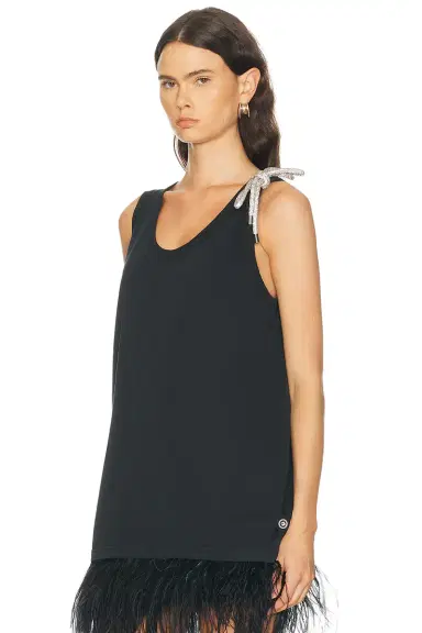 AREA Crystal Knot Tank Top | Thumbnail 2