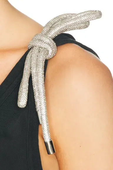 AREA Crystal Knot Tank Top | Thumbnail 5