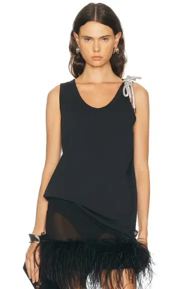 AREA Crystal Knot Tank Top | Thumbnail 1