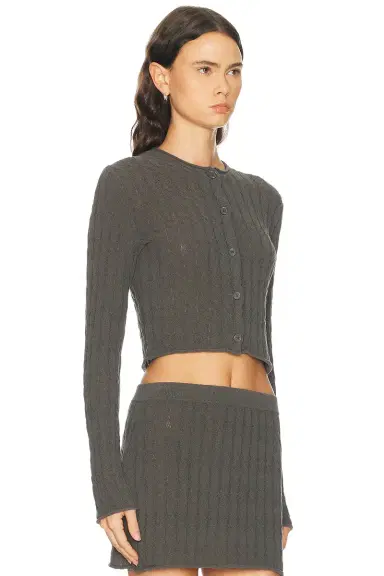 Helmut Lang Cable Crop Cardigan | Thumbnail 2 Helmut Lang Cable Crop Cardigan | Thumbnail 2