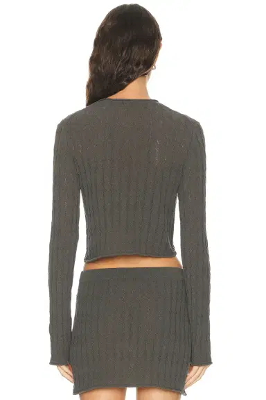 Helmut Lang Cable Crop Cardigan | Thumbnail 3 Helmut Lang Cable Crop Cardigan | Thumbnail 3