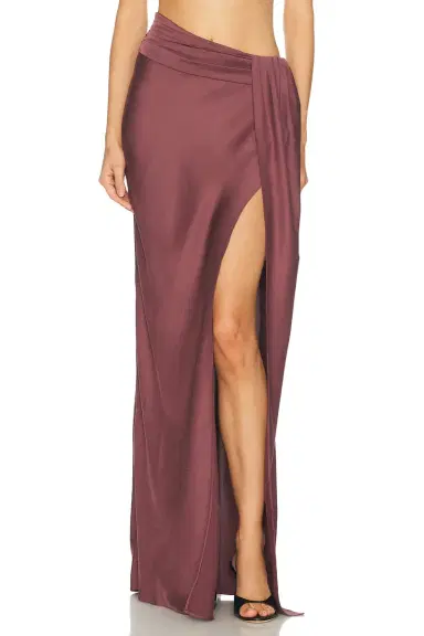 Lapointe Lightweight Satin Asymmetric Maxi Skirt | Thumbnail 2 Lapointe Lightweight Satin Asymmetric Maxi Skirt | Thumbnail 2
